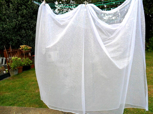 White net pattern curtain - white,