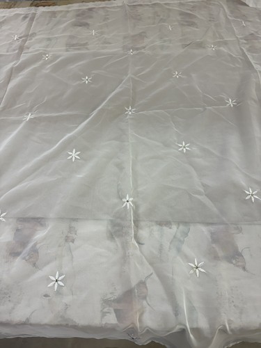 Pair cream net sheer voile - of, net/sheer/voile