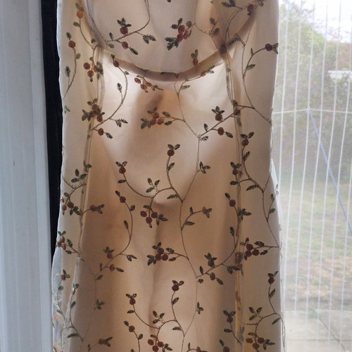 Sheer net curtains beige - sheer,