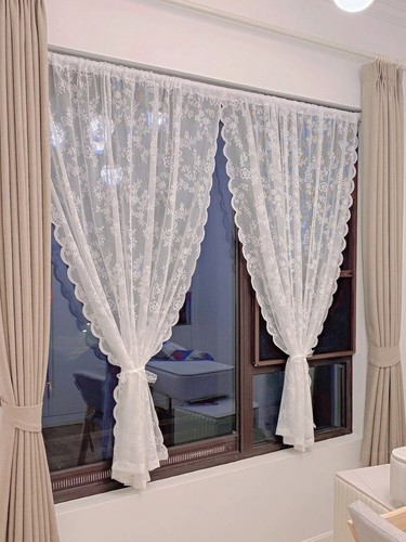Voile curtains panels lace - 1,