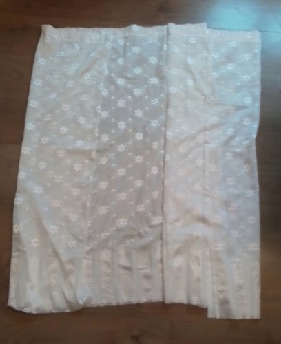 Net curtain white floral - net,
