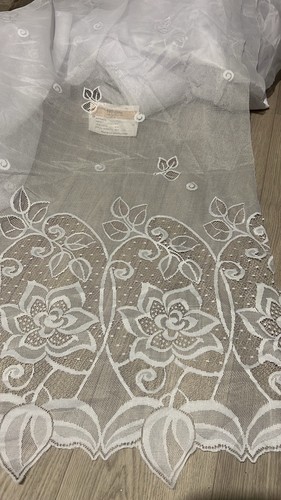 Net curtain voile - voile, floral