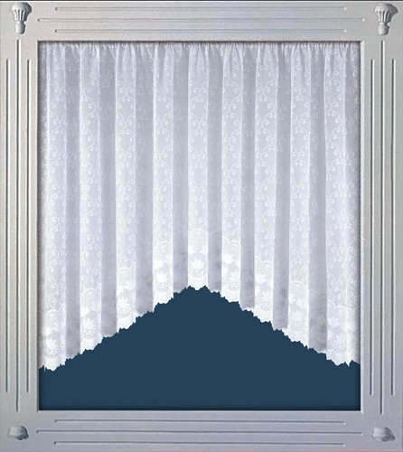 Charm floral white net - floral, curtain